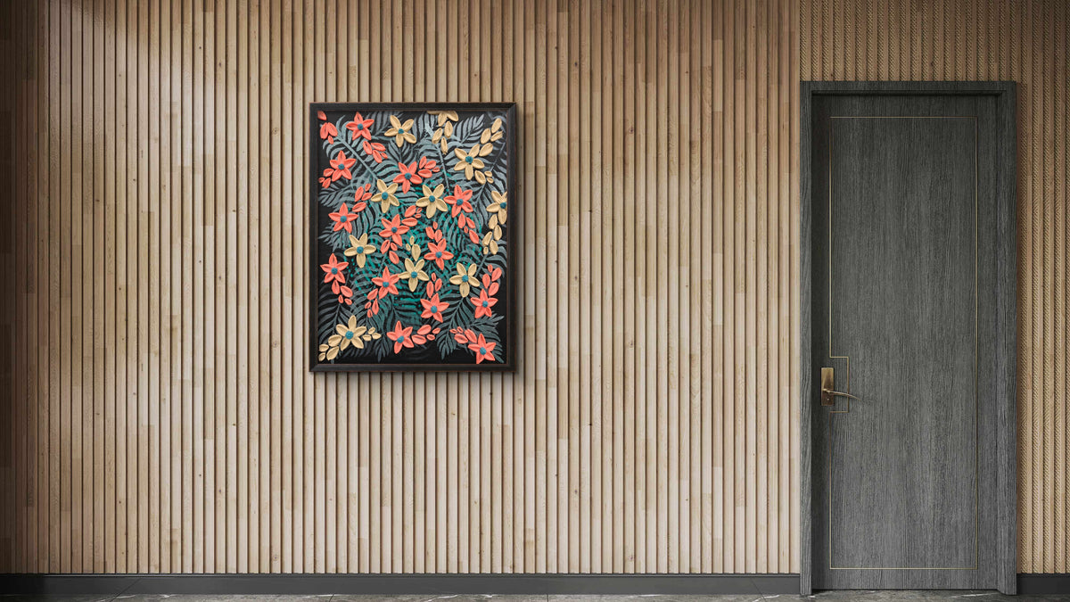 Midnight Garden - Original Textured Floral Art