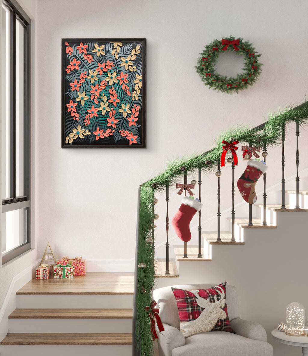 Midnight Garden - Original Textured Floral Art