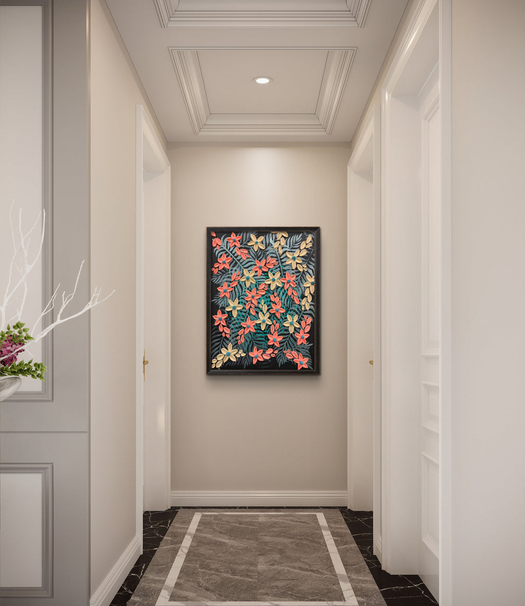 Midnight Garden - Original Textured Floral Art