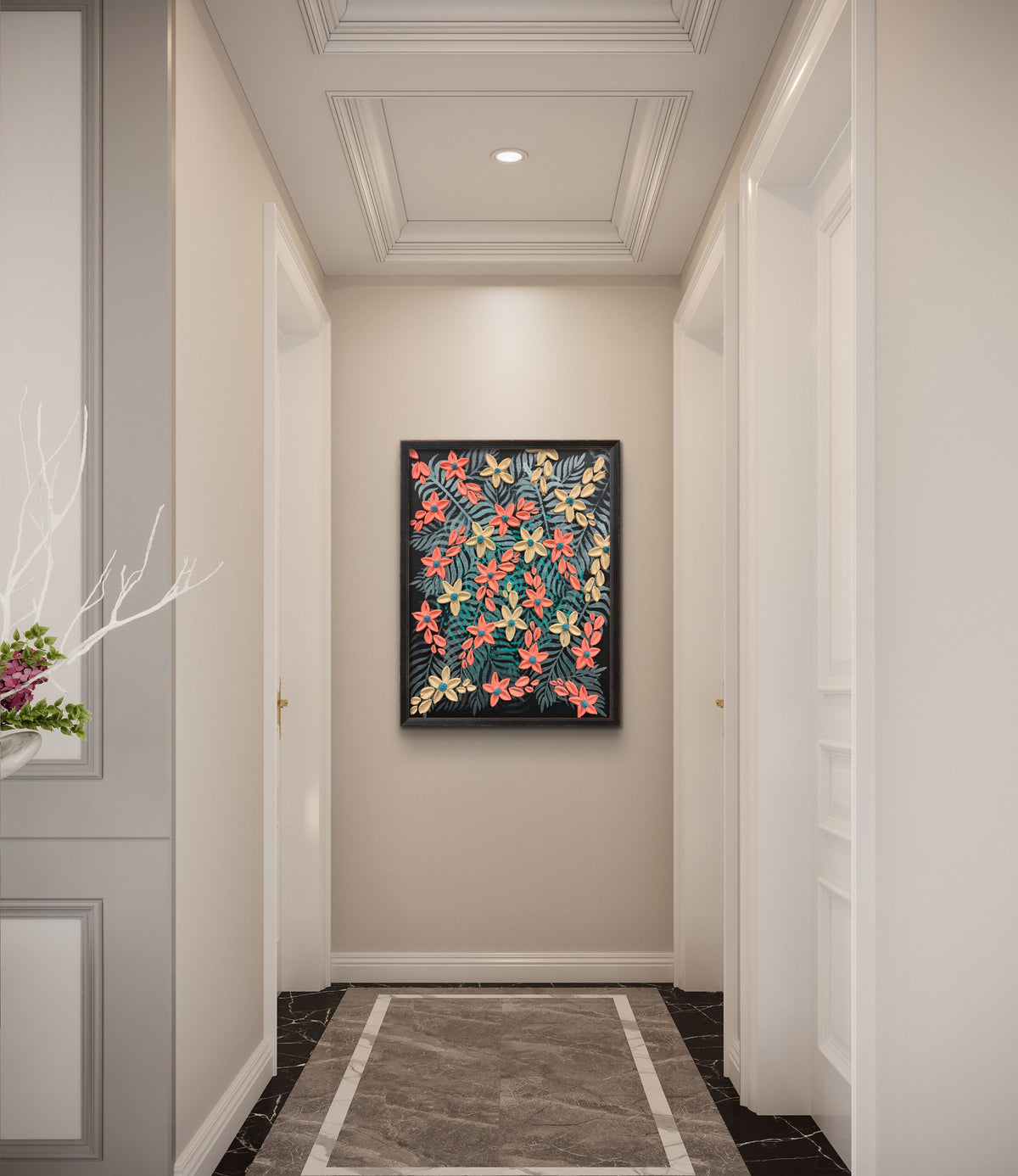 Midnight Garden - Original Textured Floral Art